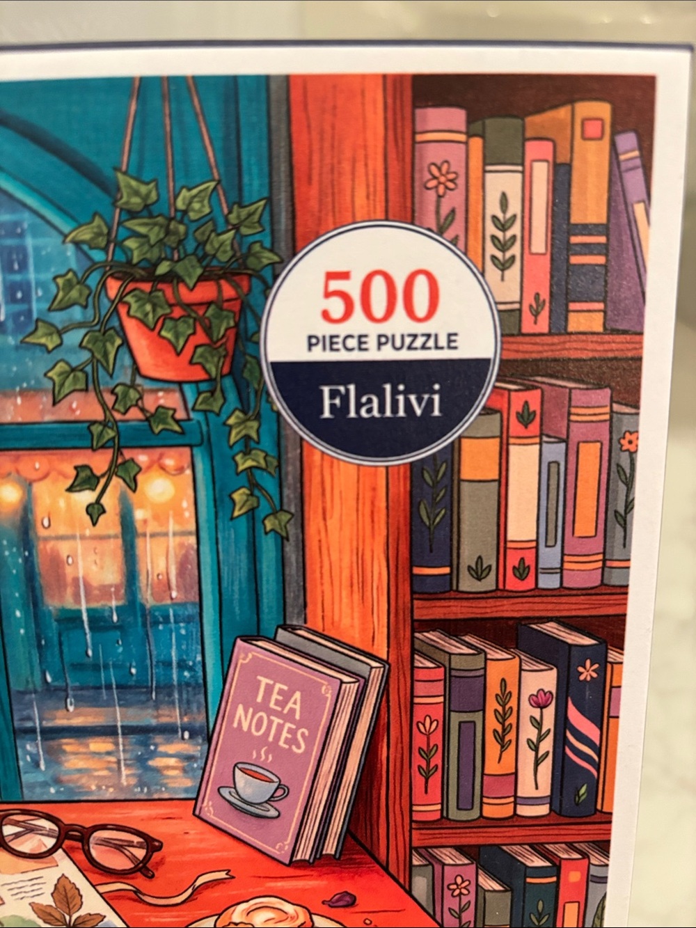 500-Piece Flalivi Jigsaw Puzzle - Cozy Books And Tea Scene